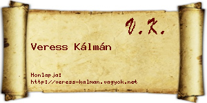 Veress Kálmán névjegykártya